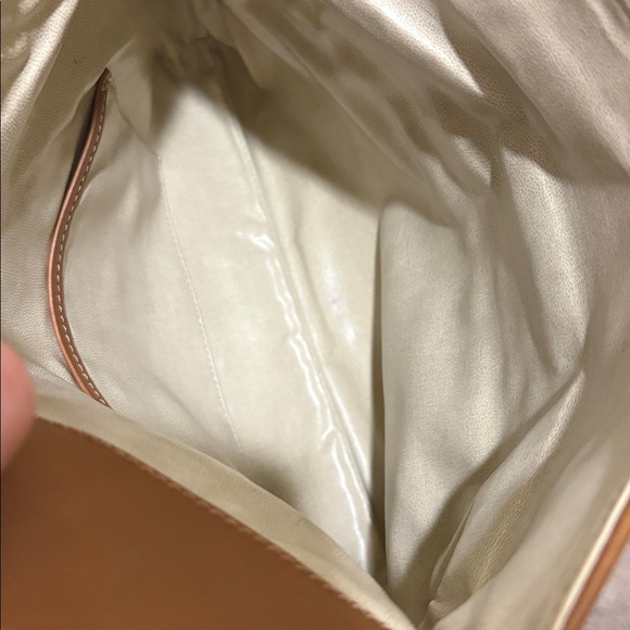 Celine Cream and Tan Clutch with Gold Chain - Picture 12 of 14